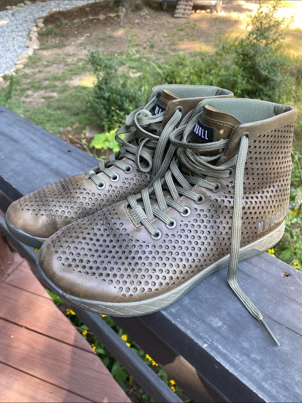 NOBULL Olive Green Perforated High-Top Boots
